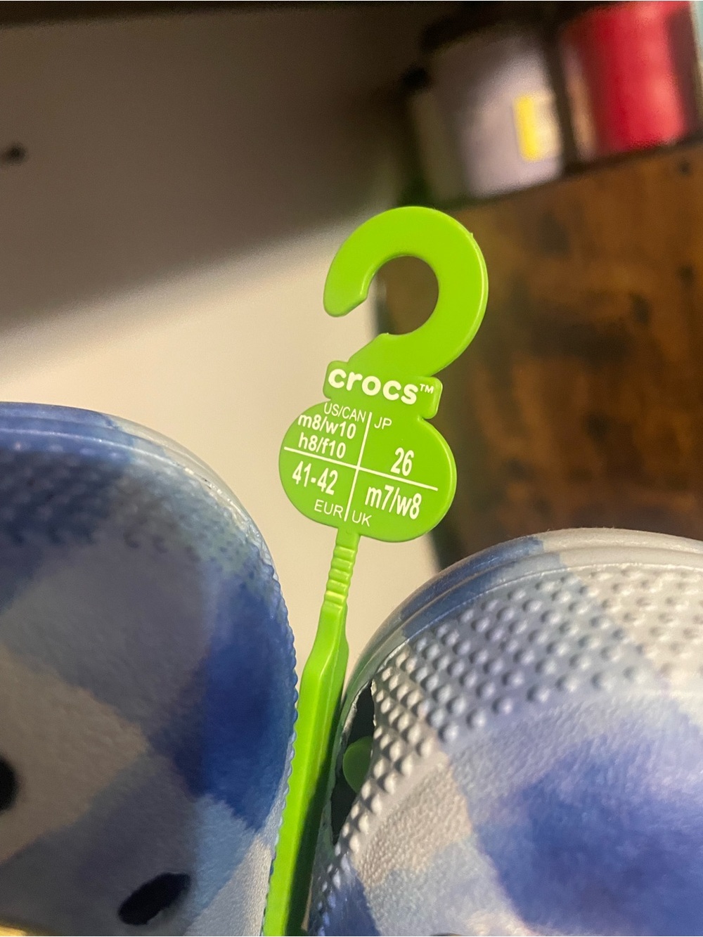 CROCS Women's Classic Clog - Blue Gingham with Navy Strap - Picture 3 of 3